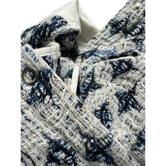 IRO Handi Jacket Blue White Geometric Tweed Women's Size 38 FLAWED PLEASE READ - Picture 7 of 15